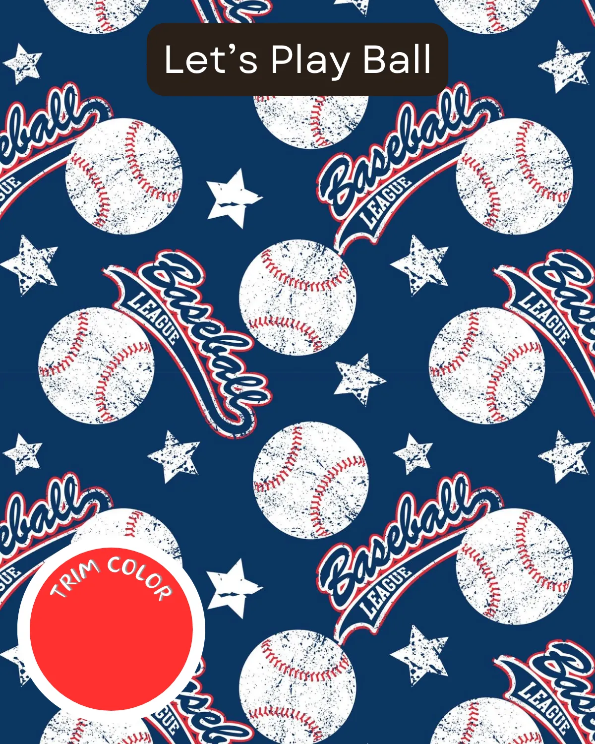 Baseball Love Dog Pajama with Red Neck & Trim/Sleeves
