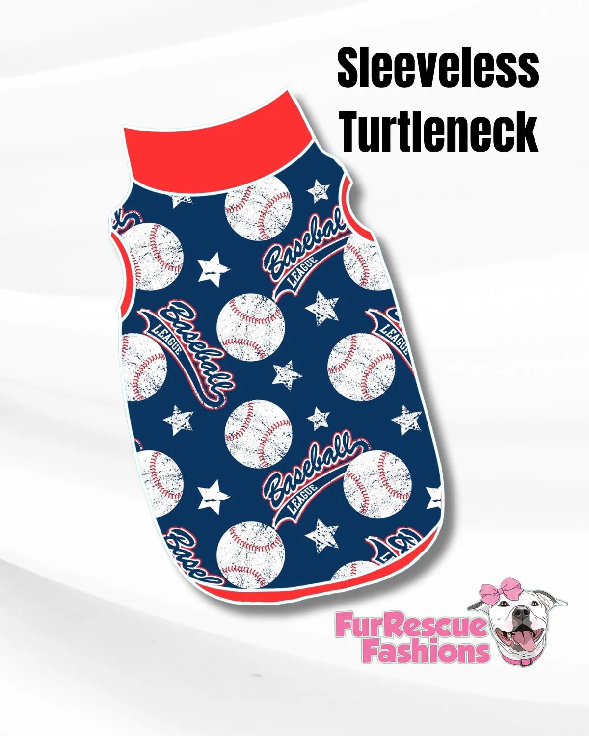 Baseball Love Dog Pajama with Red Neck & Trim/Sleeves