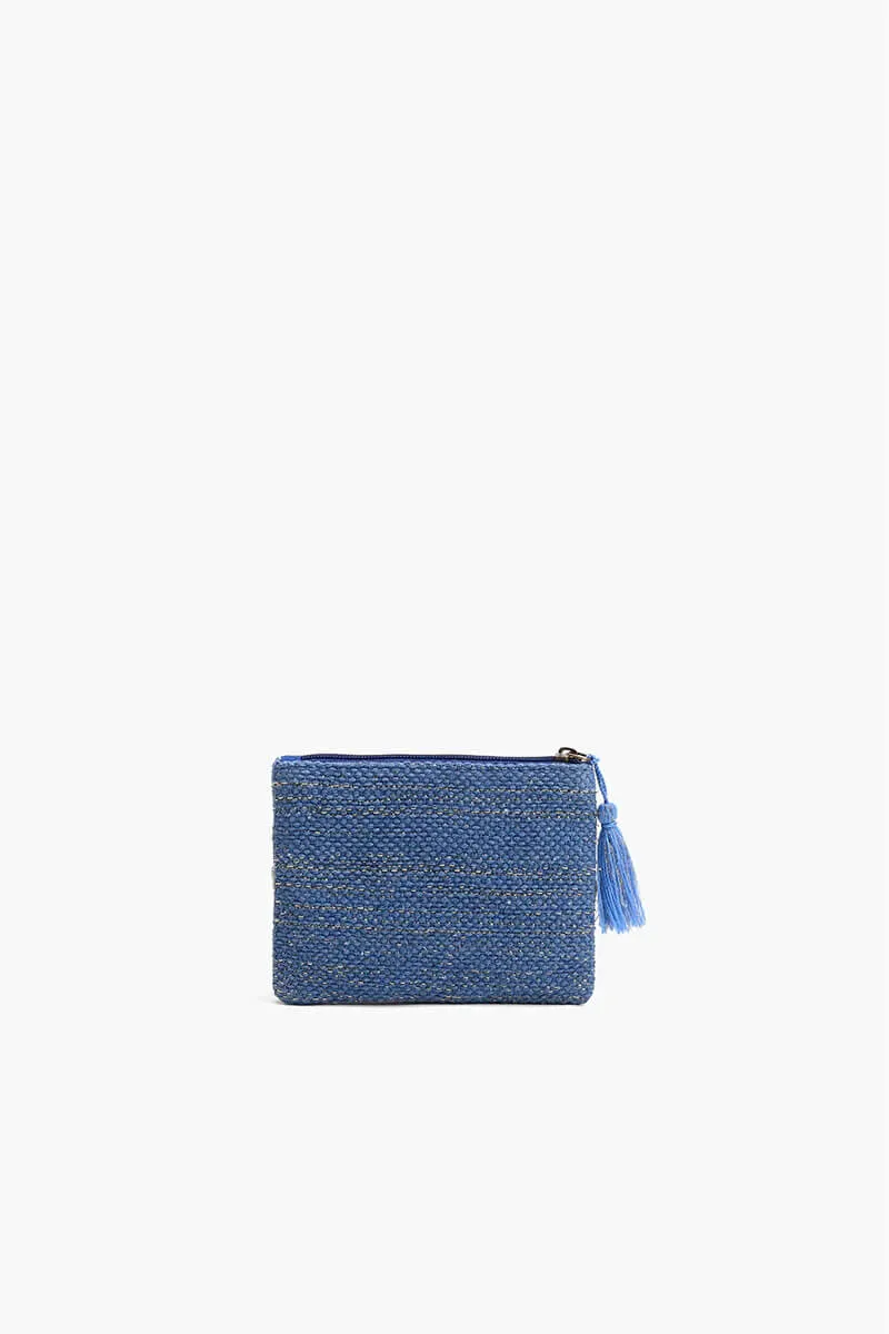 Beaded Bee Embellished Wristlet and Mini Pouch Set