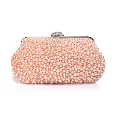 Beaded Diamonds Women Evening Bags Vintage Embroidery Small Pearl Day Clutch Shoulder Chain Handbags Rhinestones Purse