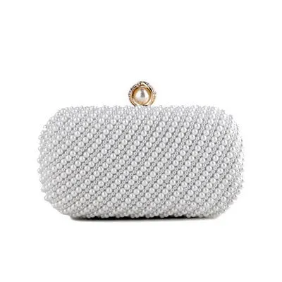 Beaded Diamonds Women Evening Bags Vintage Embroidery Small Pearl Day Clutch Shoulder Chain Handbags Rhinestones Purse