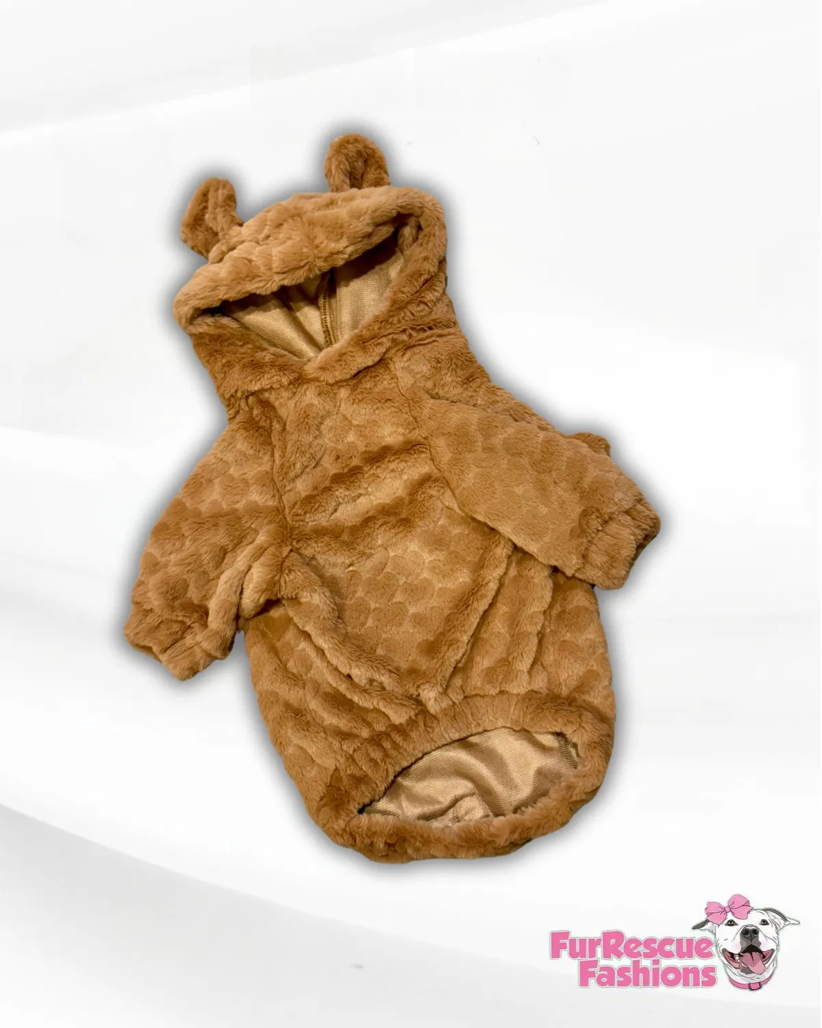 Bear Dog Hoodie with Hearts