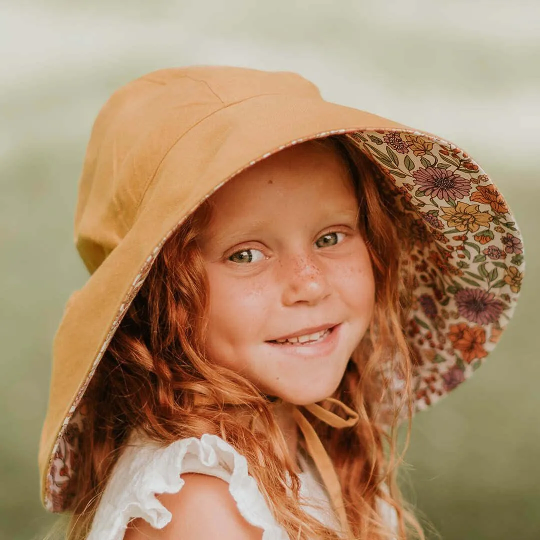 Bedhead Girls Wide- Brimmed Sun Bonnet Hat- Matilda/Maize M