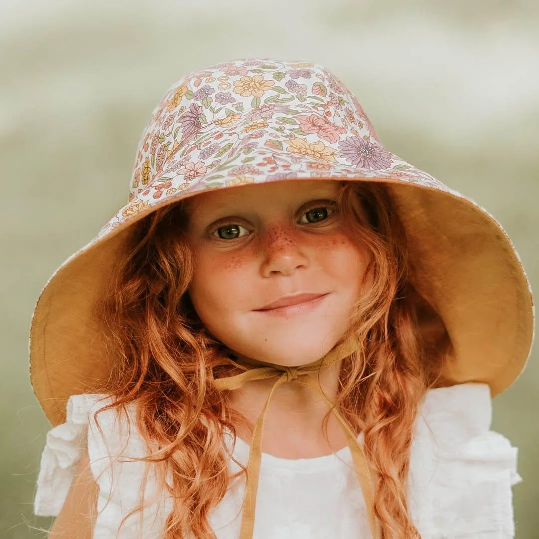 Bedhead Girls Wide- Brimmed Sun Bonnet Hat- Matilda/Maize M