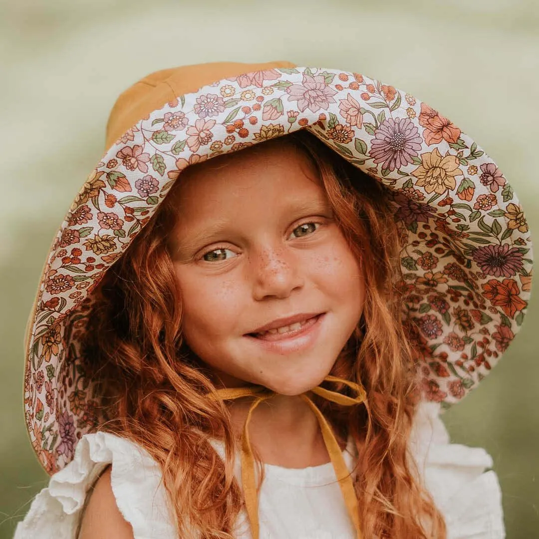 Bedhead Girls Wide- Brimmed Sun Bonnet Hat- Matilda/Maize M