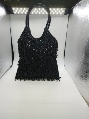 Black Beaded Bag For Women