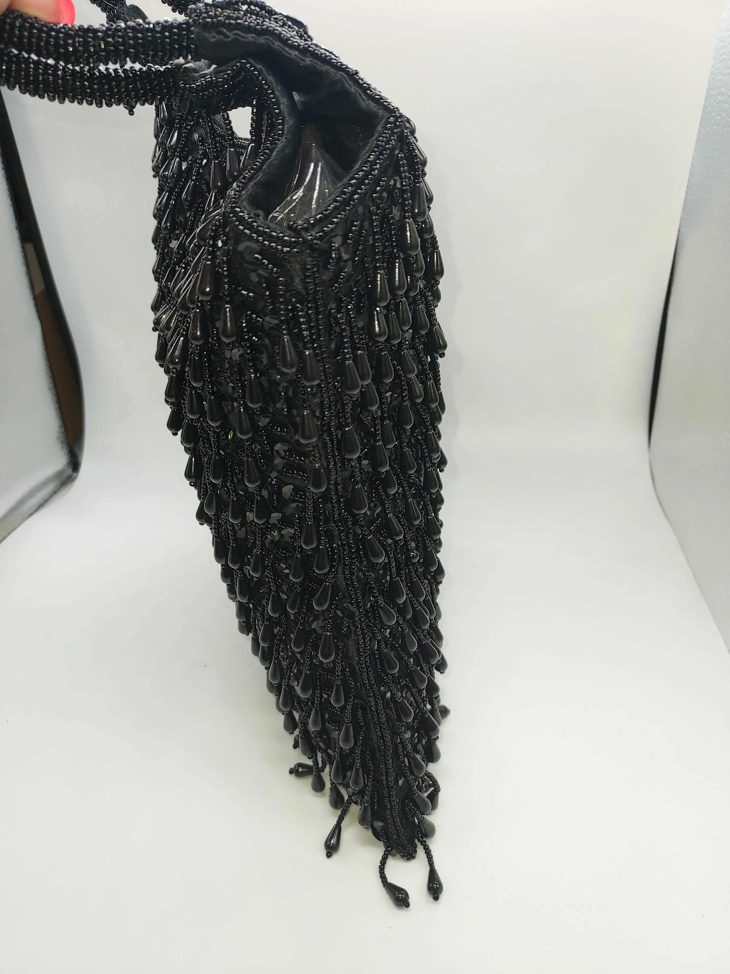 Black Beaded Bag For Women