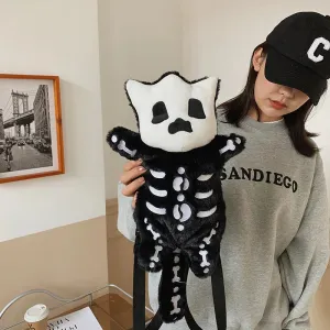 BLACK PLUSH BACKPACK KF82624