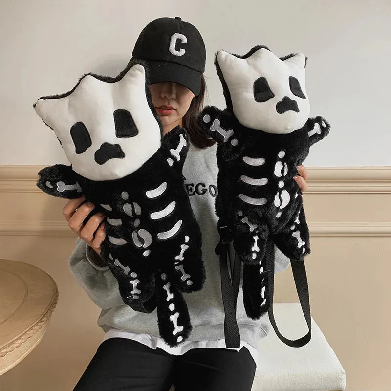 BLACK PLUSH BACKPACK KF82624