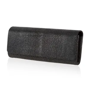 Black Stingray Leather Clutch