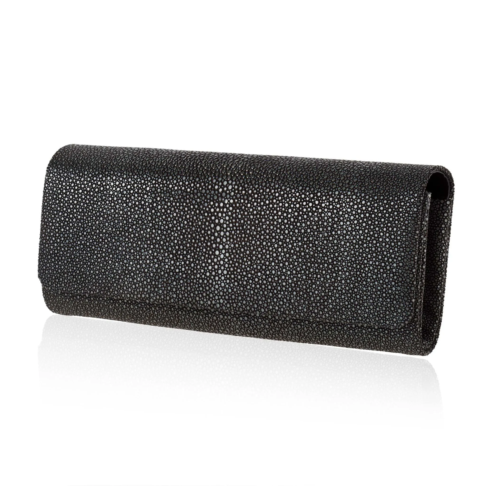 Black Stingray Leather Clutch