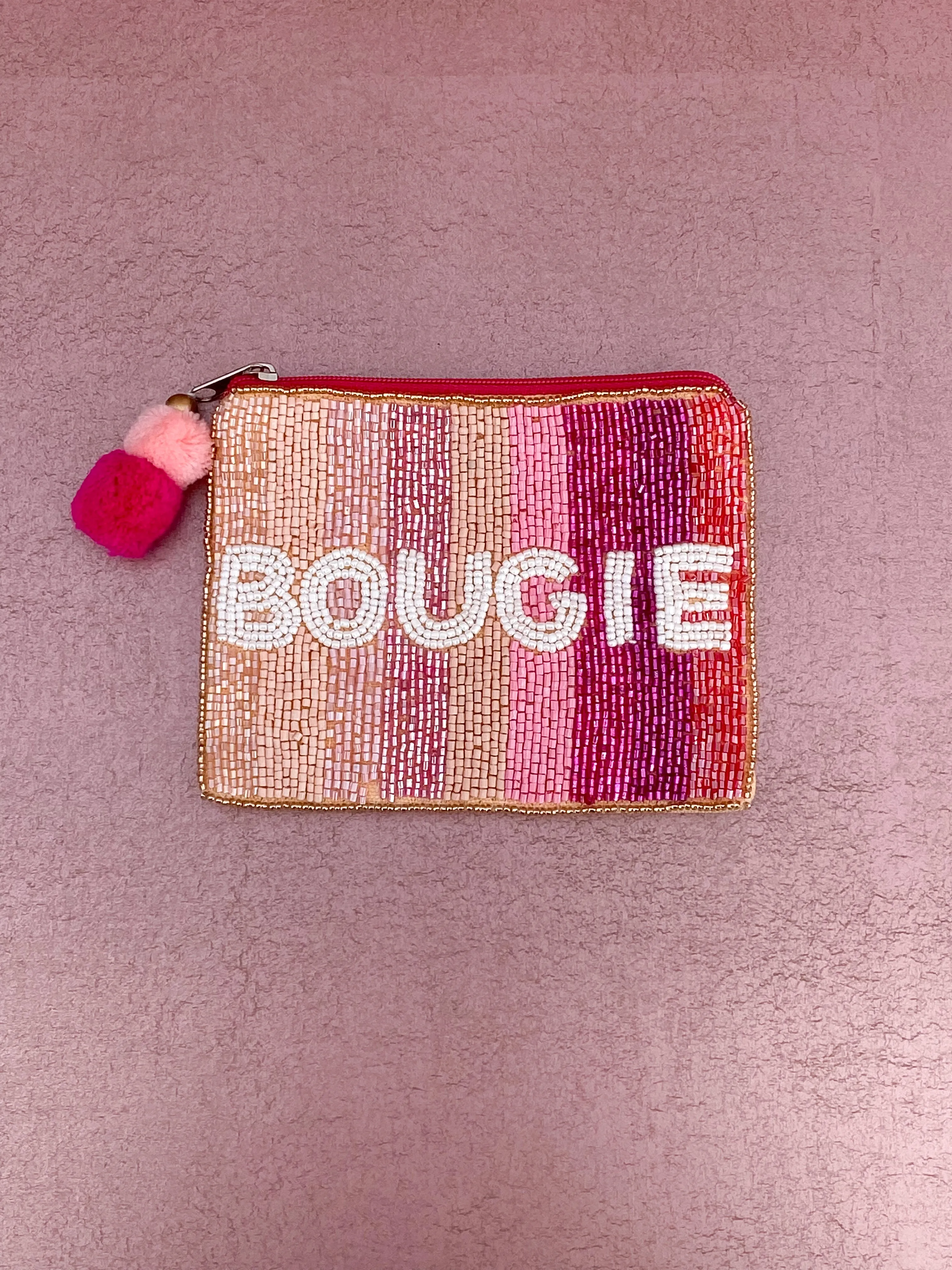 Bougie Beaded Multi Pink Pouch