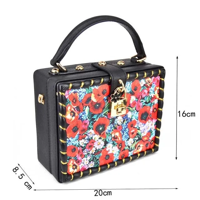Box evening  diamond flower Clutch Bag