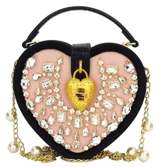 Box evening  diamond flower Clutch Bag