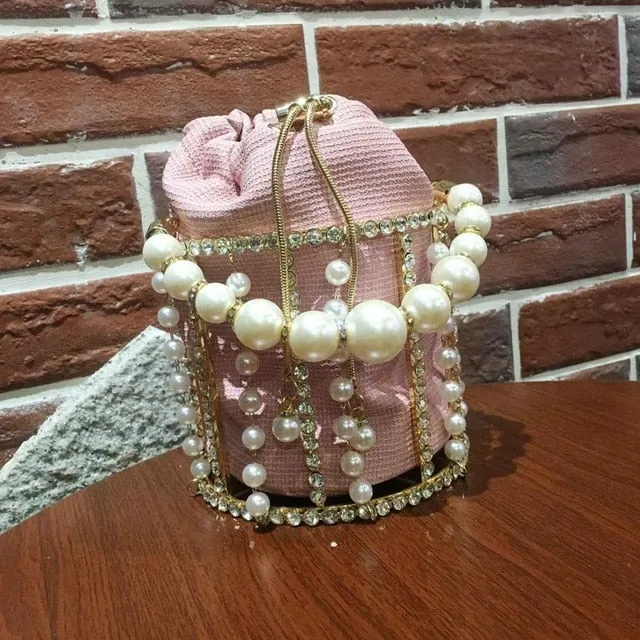 Box evening  diamond flower Clutch Bag
