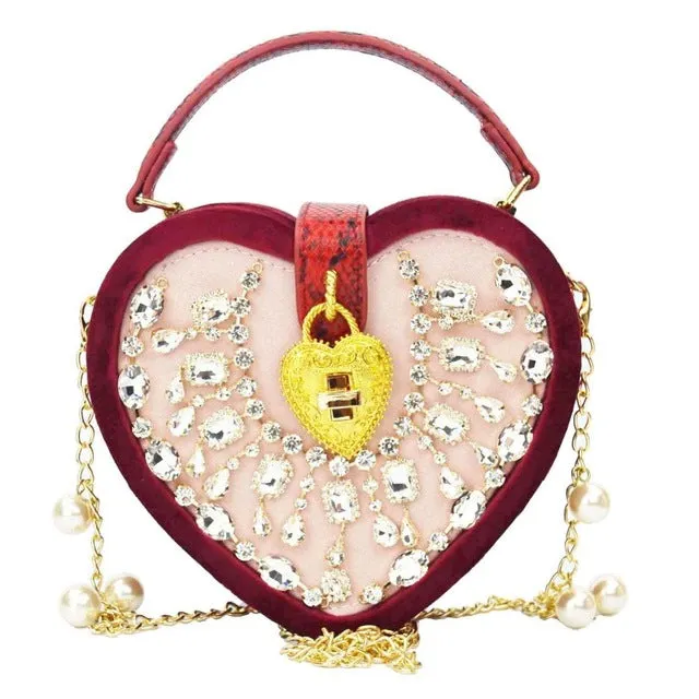 Box evening  diamond flower Clutch Bag