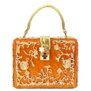 Box evening  diamond flower Clutch Bag