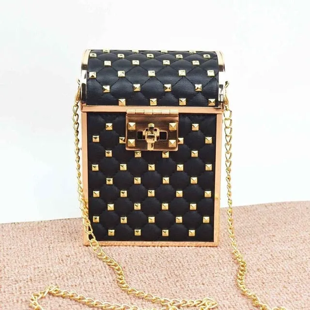 Box evening  diamond flower Clutch Bag