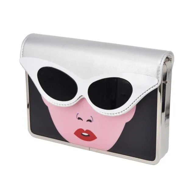 Box evening  diamond flower Clutch Bag