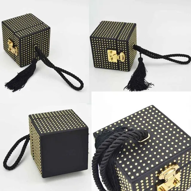 Box evening  diamond flower Clutch Bag