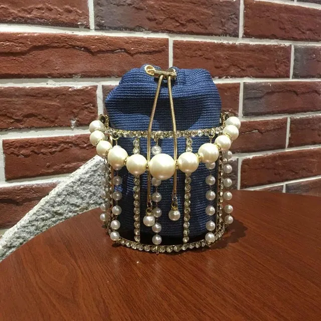 Box evening  diamond flower Clutch Bag