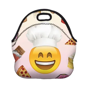 Boys Girls Kids Women Adults Insulated School Travel Outdoor Thermal Waterproof Carrying Lunch Tote Bag Cooler Box Neoprene Lunchbox Container Case (Cook Emoji)