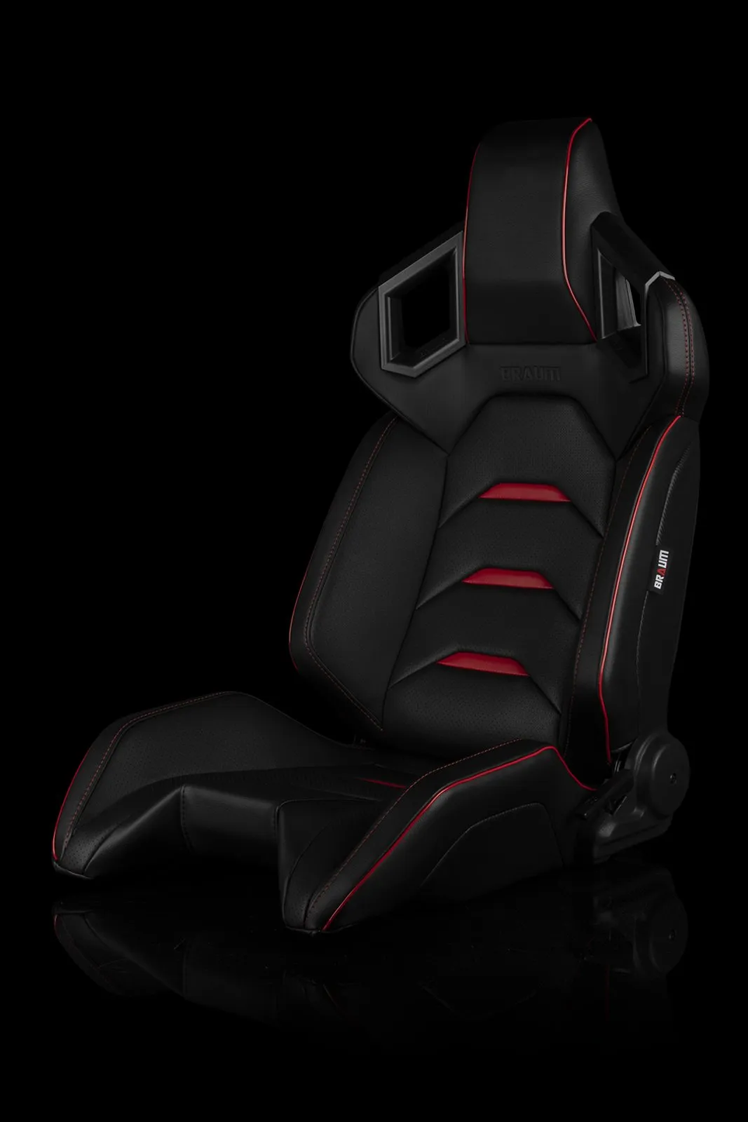 Braum Alpha-X Series Racing Seats - Black & Red (PAIR)