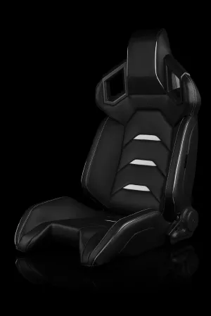 Braum Alpha-X Series Racing Seats - Black & White (PAIR)