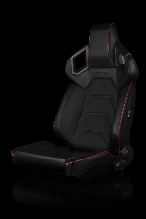 Braum Alpha-X Series Racing Seats - Red Stitching / Low Base Version (PAIR)