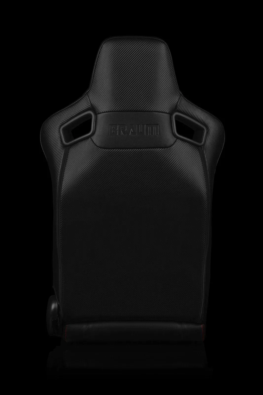 Braum Elite-R Series Sport Seats - Black Leatherette / Red Stitching / Red Piping (PAIR)