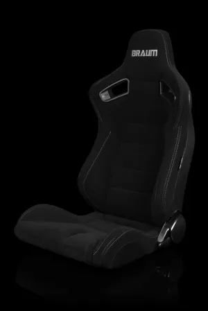 Braum Elite Series Sport Seats - Black / Grey Stitching (PAIR)
