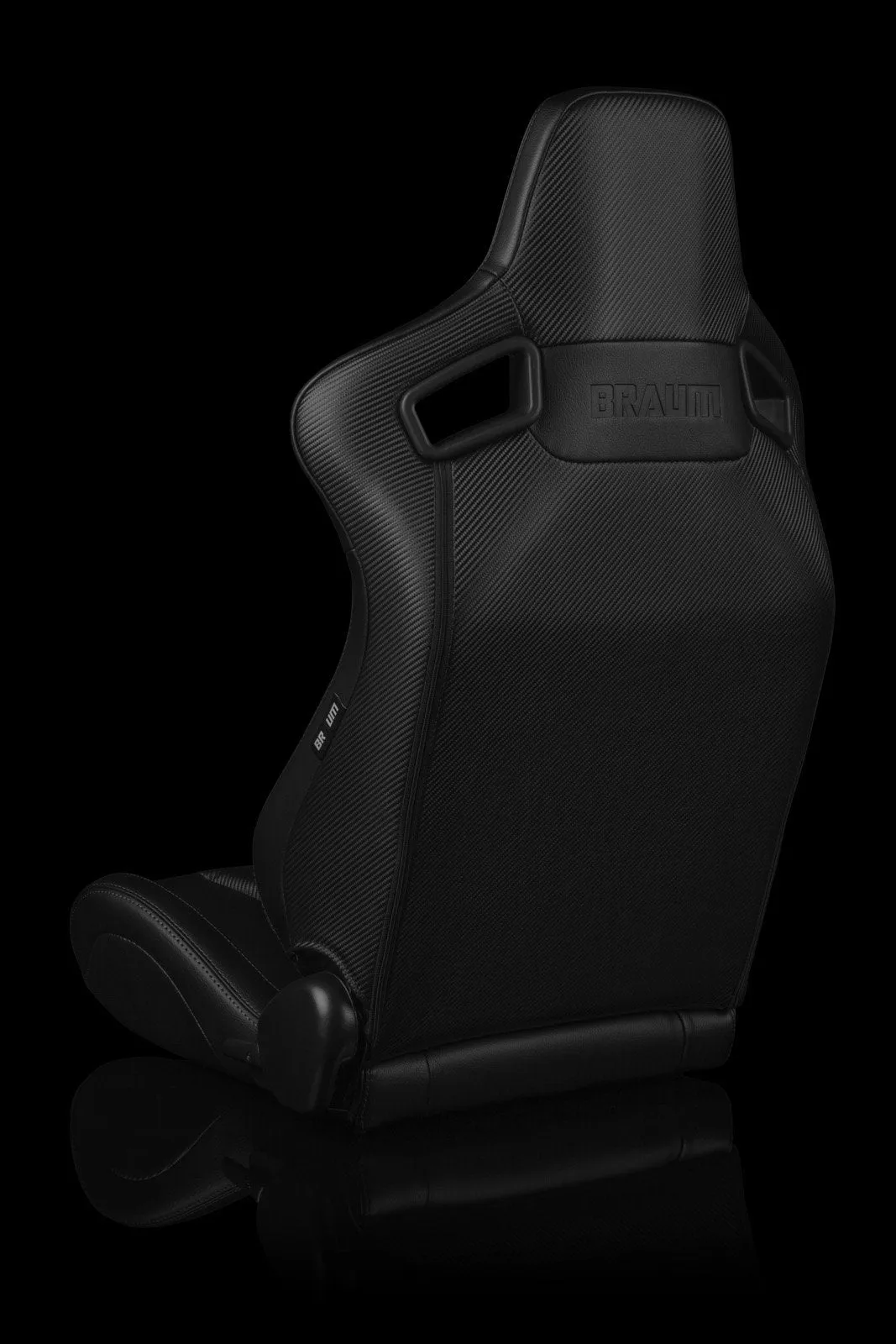 Braum Elite Series Sport Seats - Black Leatherette / White Stitching (PAIR)