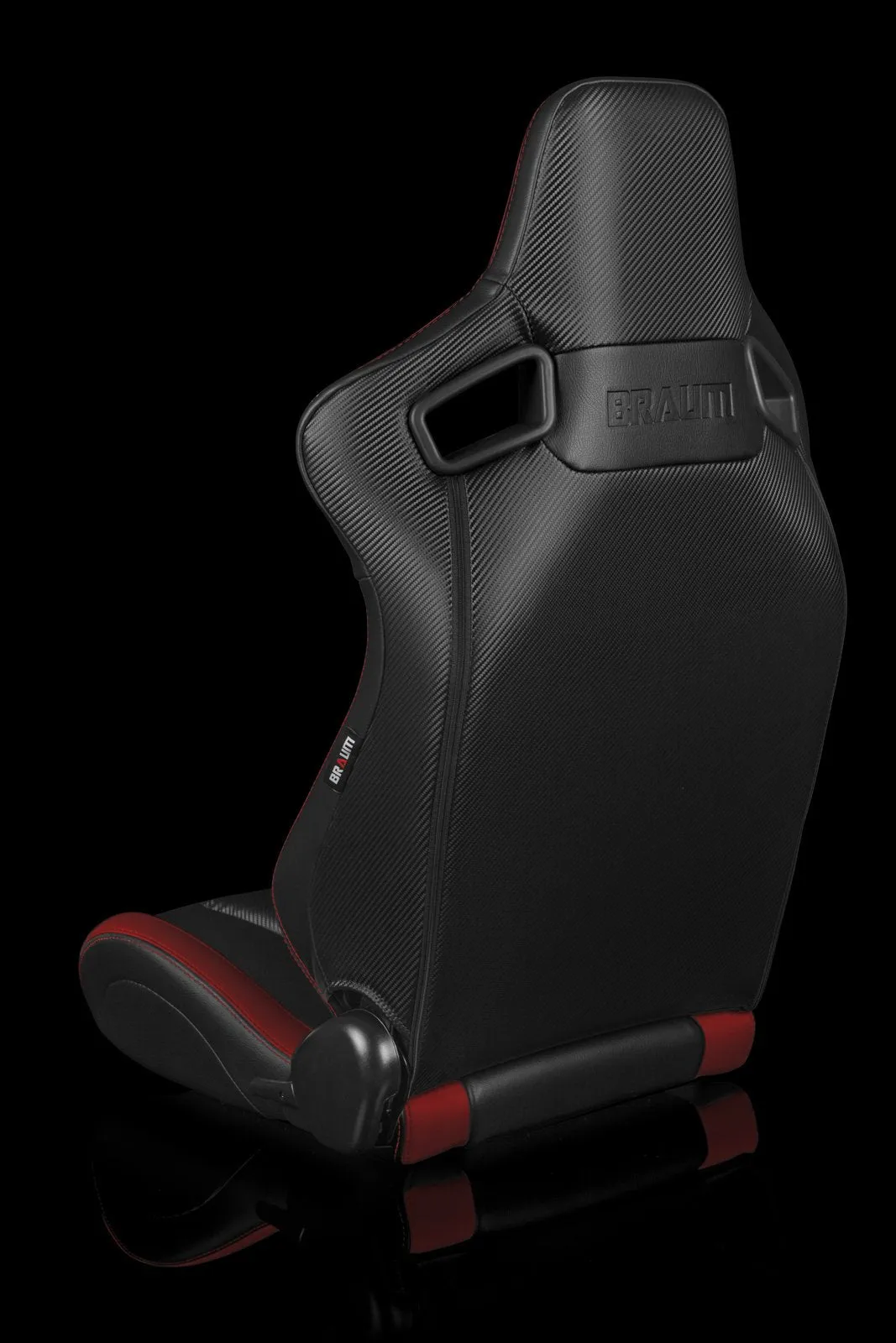 Braum Elite Series Sport Seats - Black / Red Leatherette (PAIR)