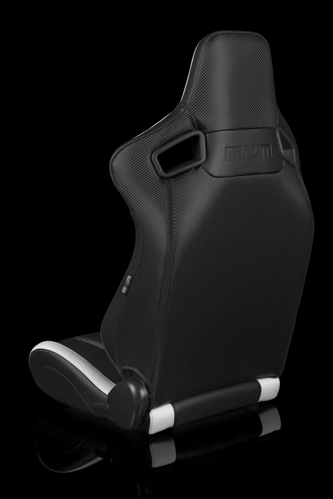 Braum Elite Series Sport Seats - Black / White Leatherette (PAIR)