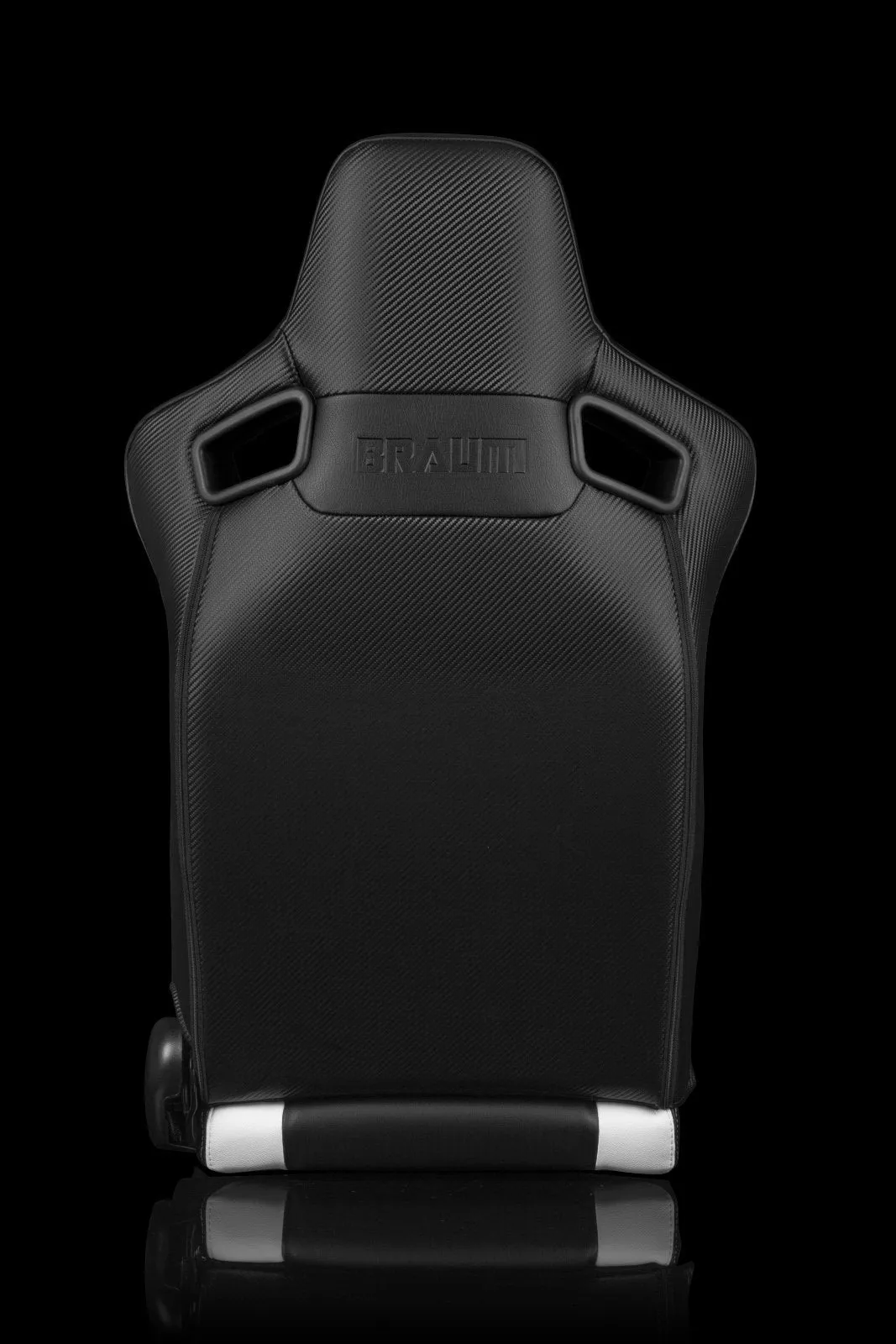 Braum Elite Series Sport Seats - Black / White Leatherette (PAIR)