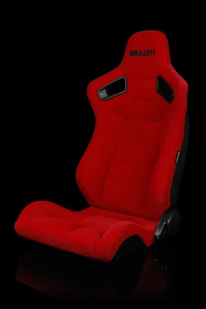 Braum Elite Series Sport Seats - Red Cloth / Black Stitching (PAIR)