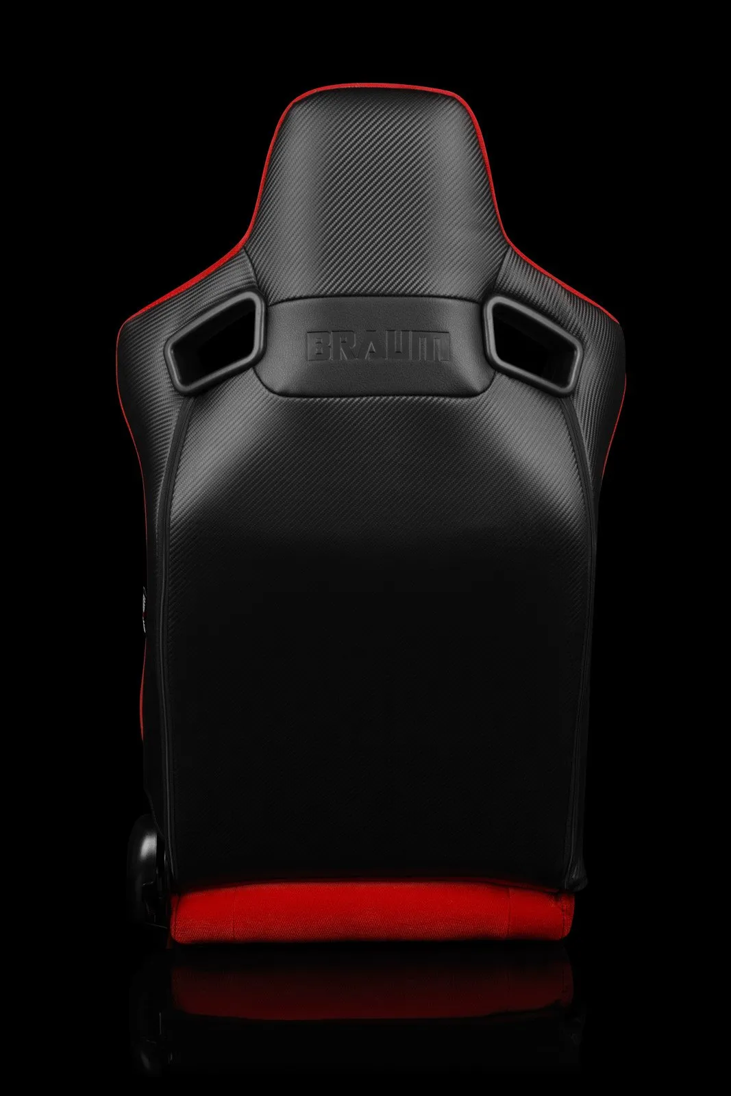 Braum Elite Series Sport Seats - Red Cloth / Black Stitching (PAIR)