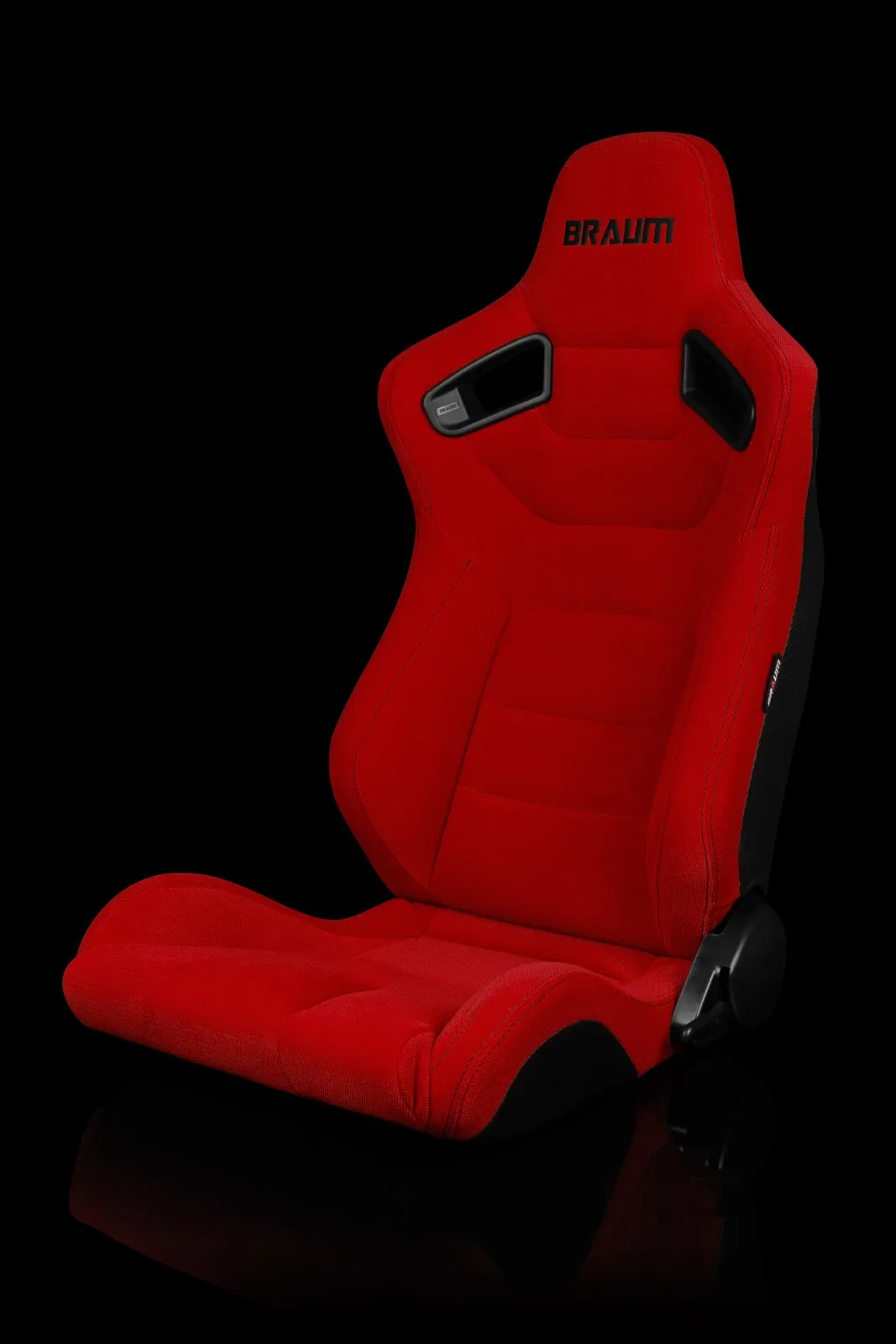 Braum Elite Series Sport Seats - Red Cloth / Black Stitching (PAIR)