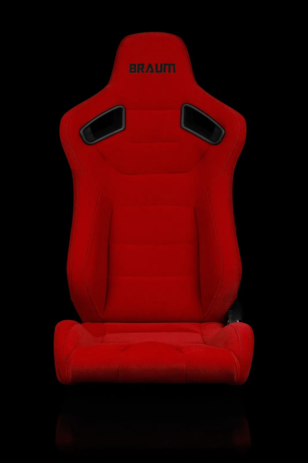 Braum Elite Series Sport Seats - Red Cloth / Black Stitching (PAIR)