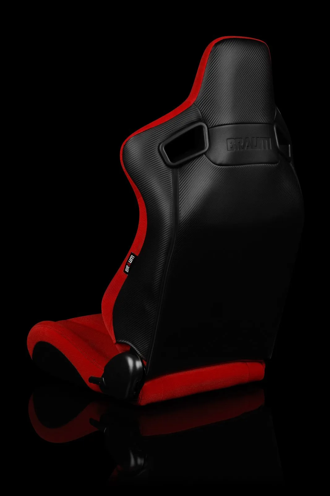 Braum Elite Series Sport Seats - Red Cloth / Black Stitching (PAIR)