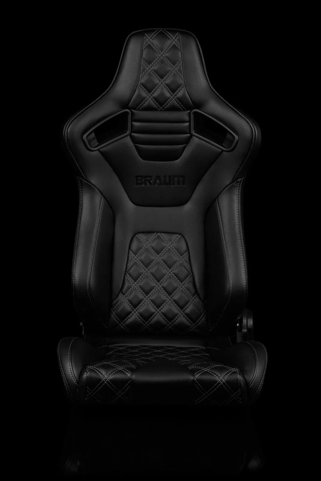 Braum Elite-X Series Sport Seats - Black Diamond / Grey Stitching / Black Piping (PAIR)