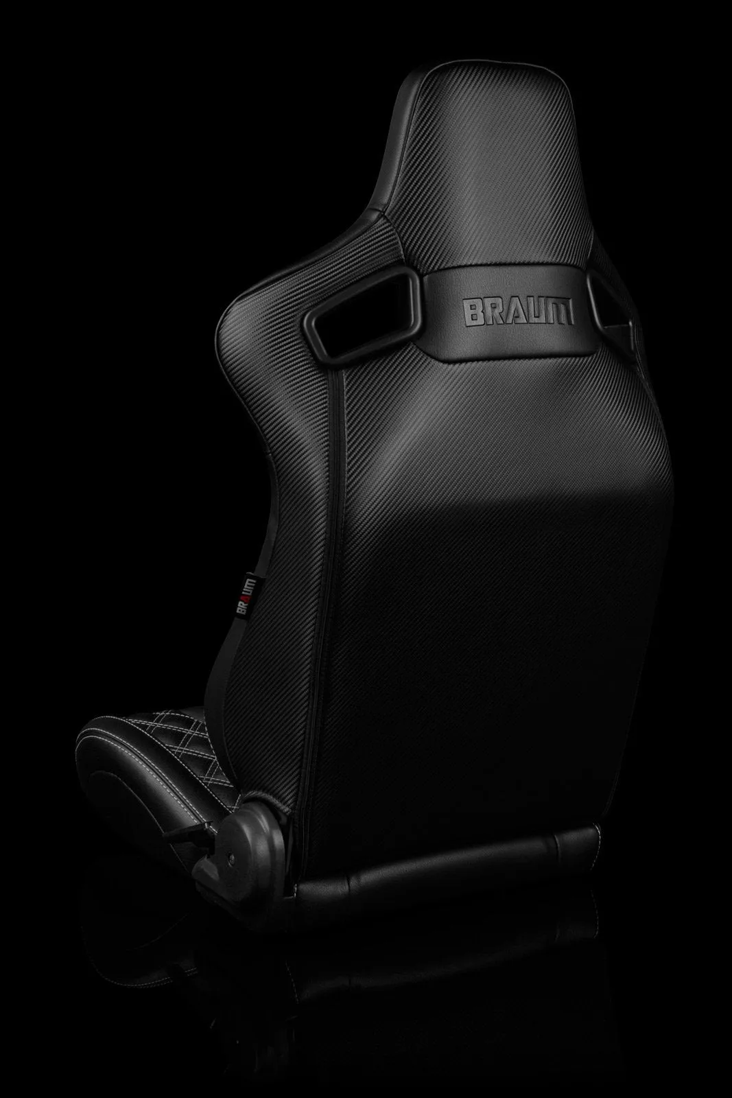 Braum Elite-X Series Sport Seats - Black Diamond / Grey Stitching / Black Piping (PAIR)