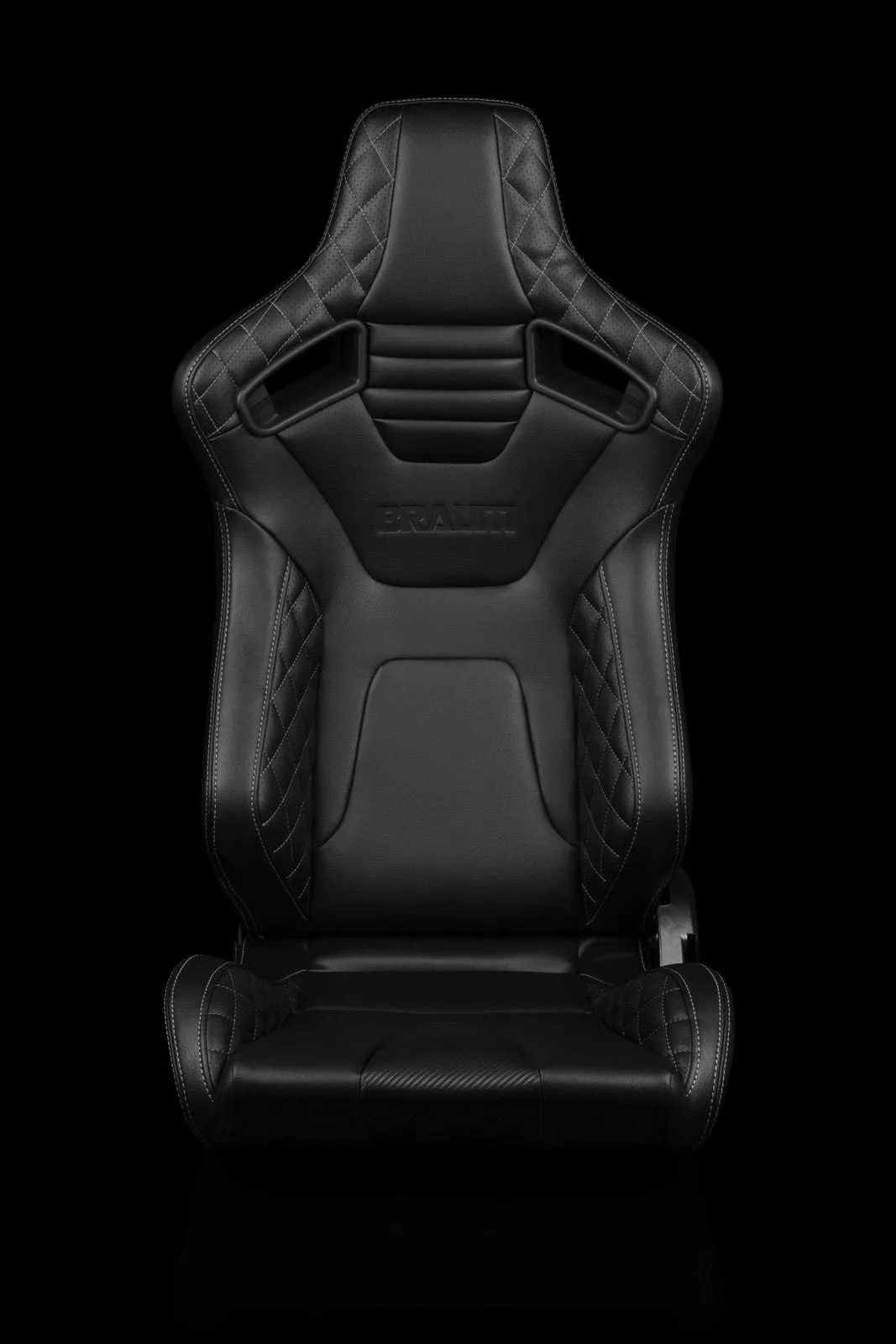 Braum Elite-X Series Sport Seats - Black Diamond / Grey Stitching (PAIR)