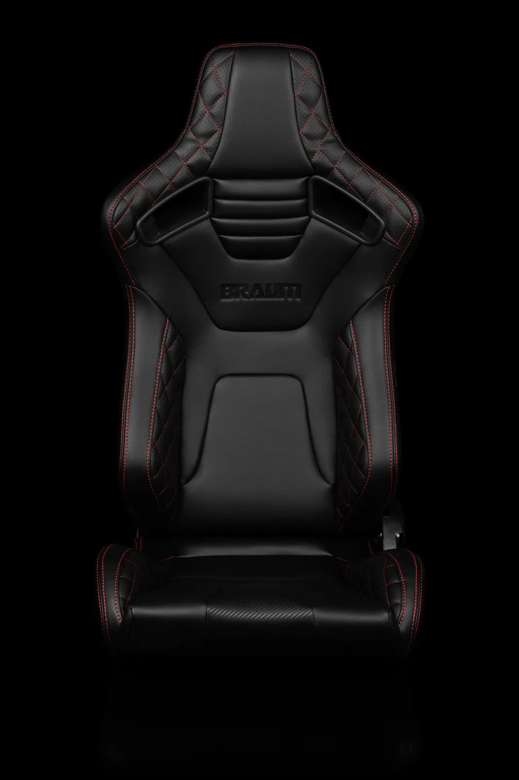 Braum Elite-X Series Sport Seats - Black Diamond/ Red Stitching (PAIR)