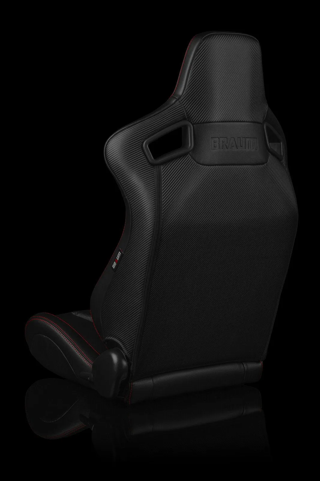 Braum Elite-X Series Sport Seats - Black Diamond/ Red Stitching (PAIR)