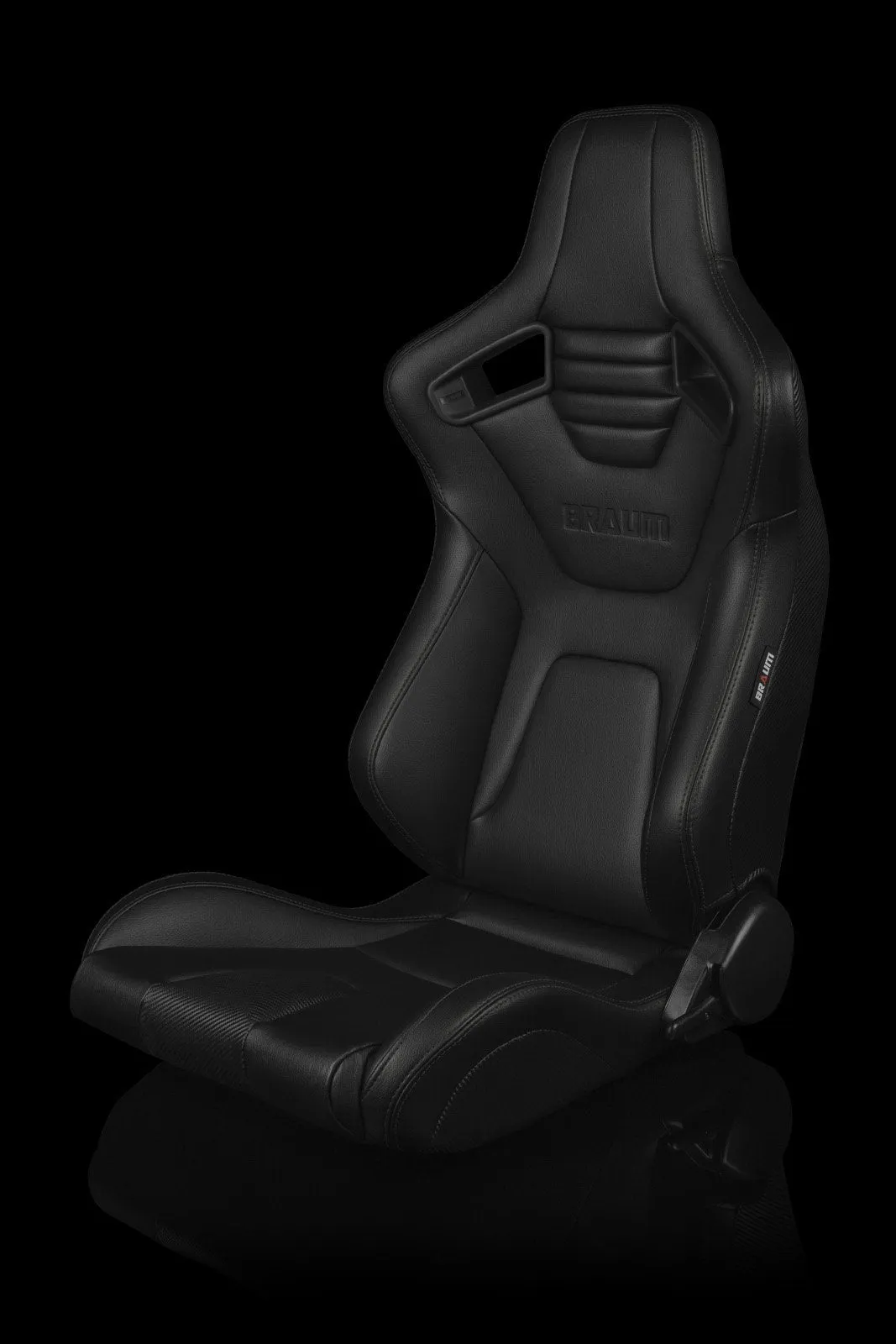 Braum Elite-X Series Sport Seats - Black Leatherette / Black Stitching (PAIR)