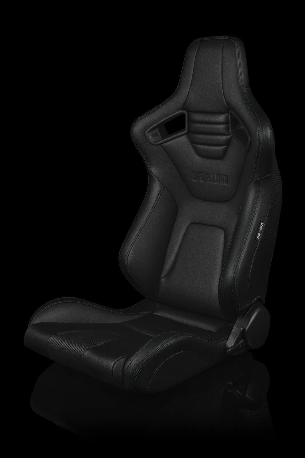 Braum Elite-X Series Sport Seats - Black Leatherette / Blue Stitching (PAIR)