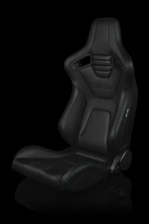 Braum Elite-X Series Sport Seats - Black Leatherette / Blue Stitching (PAIR)