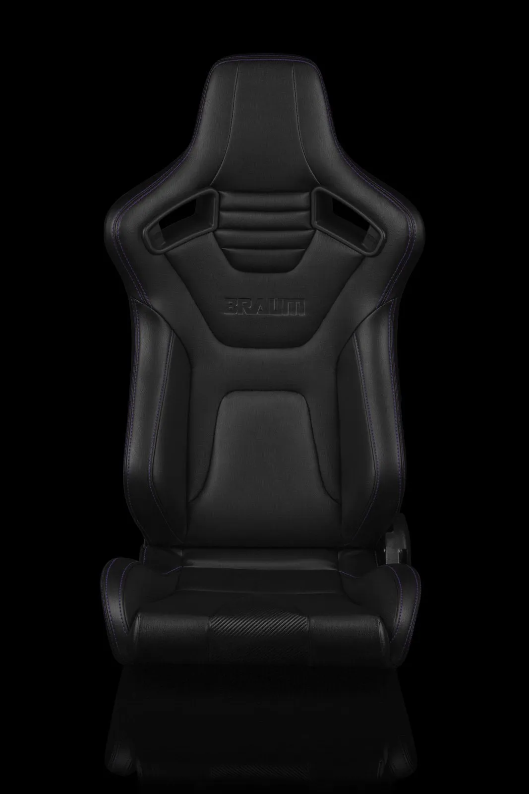Braum Elite-X Series Sport Seats - Black Leatherette / Purple Stitching (PAIR)