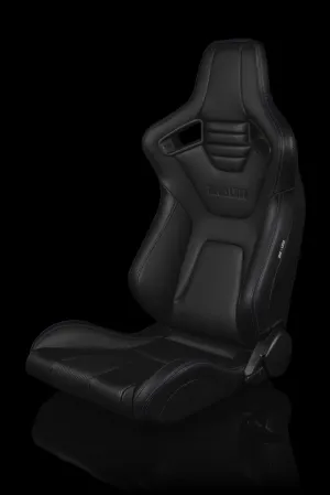 Braum Elite-X Series Sport Seats - Black Leatherette / Purple Stitching (PAIR)